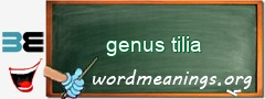 WordMeaning blackboard for genus tilia